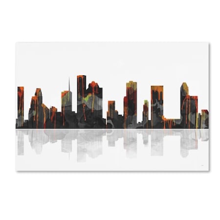 Marlene Watson 'Houston Texas Skyline' Canvas Art,12x19